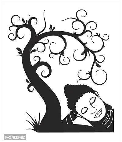 Sleeping Buddha Under A Tree For Home Decorative Pvc Vinyl Wall Sticker-thumb0