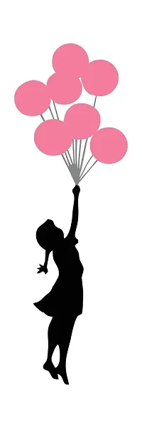 Girl Playing With Baloons Decorative Pvc Vinyl Wall Sticker-thumb0