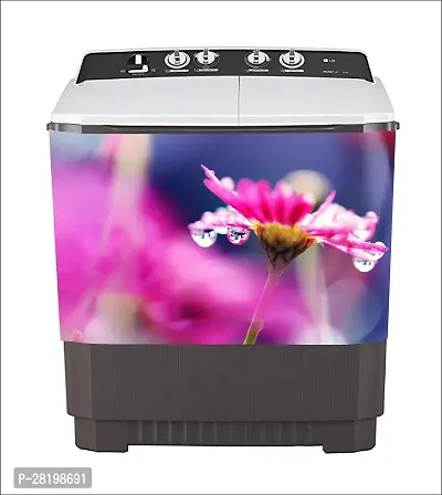 Decorative Pink Flower Washing Machine Sticker Multicolor Pvc Vinyl 86X60-thumb0