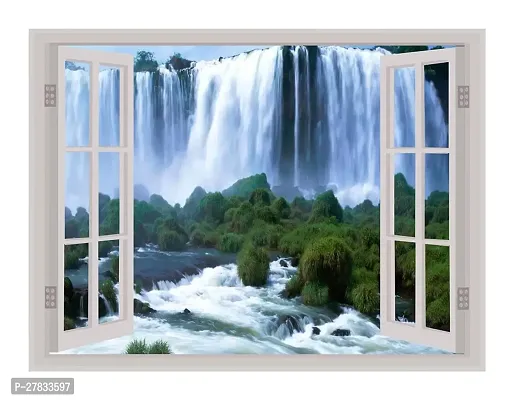 Beautiful Natural Water Fall Window Illution Wall Sticker-thumb0