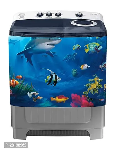 Decorative Abstract Fishes Water Washingmachine Sticker Multicolor Pvc Vinyl 86X60_Wm85-thumb0