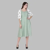 Classic Crepe Solid Dresses for Women with Shrug-thumb2