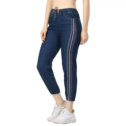 Classic Denim Solid Jeggings for Women/Joggers For Women