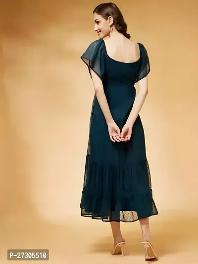 Fancy Georgette Solid Dress For Women-thumb2