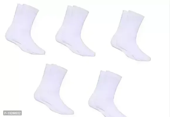 White Socks (Size:2 _ 3-4 Years) Pack of 5 Pairs Socks Boys and Girls Calf Length White Plain Organic Cotton School Socks Boys/Girls/Kids/Unisex Pure Cotton Lycra White School Socks