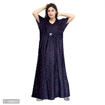 Stylish Embellished rich long Printed nightwear Combo Pack of 2-thumb2