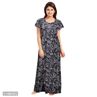 Stylish Embellished rich long Printed nightwear Combo Pack of 2-thumb4