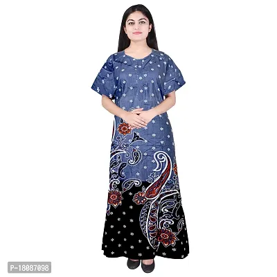 Stylish Embellished rich long Printed nightwear Combo Pack of 2-thumb4