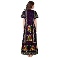 Nandini Women's Pure Cotton Floral Printed Maternity Wear Nighty - Free Size -Combo Pack of 2 Pieces Multi-Colour-thumb1