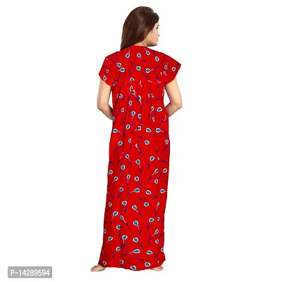 Mudrika Women's Cotton All Over Print Maxi Length Night Gown (ComboNT7691 XXL Red, Grey_Red, Grey_2XL)-thumb3