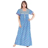 Mudrika Women's Cotton All Over Print Maxi Night Gown (ComboNT6772 L Purple, Blue_Purple, Blue_L)-thumb1