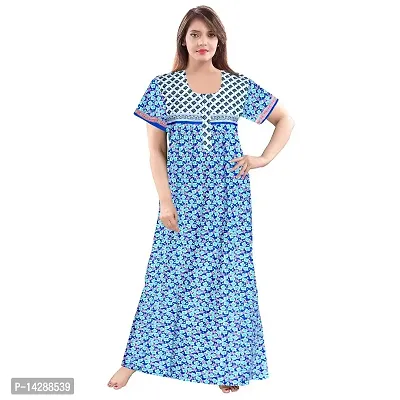 Mudrika Women's Cotton All Over Print Maxi Night Gown (ComboNT6772 L Purple, Blue_Purple, Blue_L)-thumb2