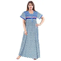 Mudrika Women's Pure Cotton Regular Jaipuri Maxi Nighty (Multicolor, Free Size)-thumb1