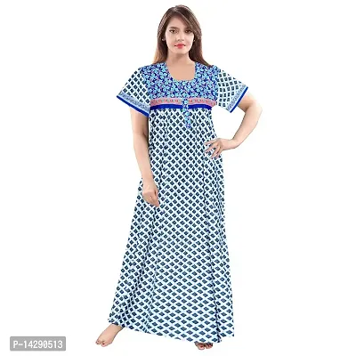 Mudrika Women's Pure Cotton Regular Jaipuri Maxi Nighty (Multicolor, Free Size)-thumb2