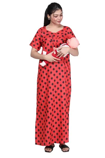 Elegant Blend Maternity Feeding Nighty For Women