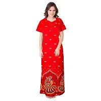 Mudrika Women's Cotton Embellished Maxi Nighty (Pack of 2) (ComboNT10346 XL_Maroon  Red)-thumb1