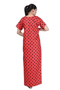 Elegant Cotton Blend Printed Maternity Feeding Nighty For Women-thumb1