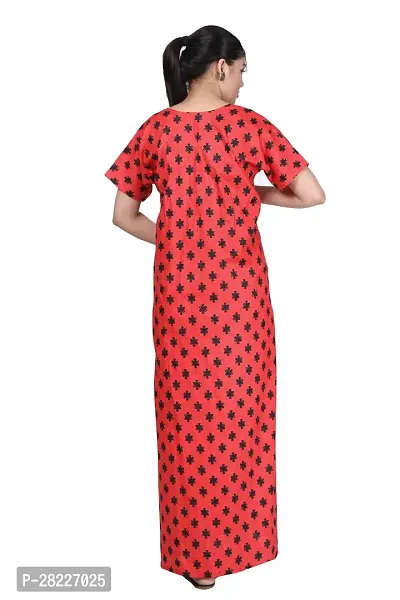 Elegant Cotton Blend Printed Maternity Feeding Nighty For Women-thumb2