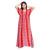 Lorina Women's Pure Cotton Printed Kaftan/Nightgown/Nighty/Maxi/Nightdress-thumb1