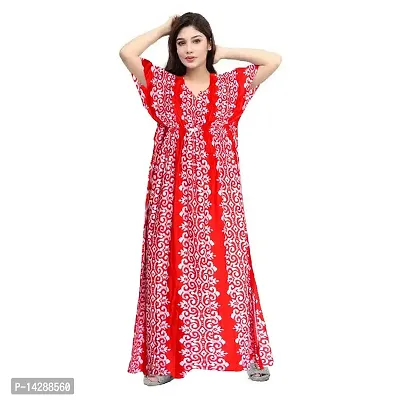 Lorina Women's Pure Cotton Printed Kaftan/Nightgown/Nighty/Maxi/Nightdress-thumb2