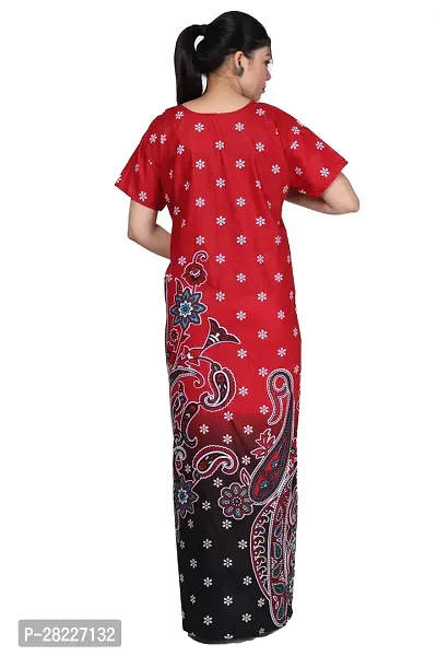 Elegant Cotton Blend Printed Maternity Feeding Nighty For Women-thumb2