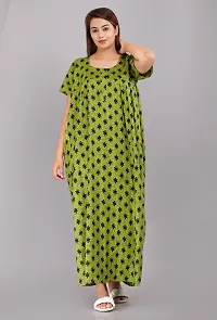 Trendy Cotton Green Short Sleeves Nightwear For Women-thumb2