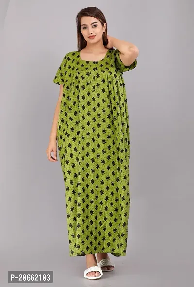 Trendy Cotton Green Short Sleeves Nightwear For Women-thumb3