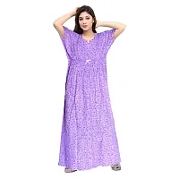 JVSP Women's Fashion Cotton Printed Full Length Maxi Night Gown Maternity Wear Kaftan Maxi Nighty (Combo Pack of 2)-thumb1