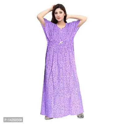 Lorina Women's Pure Cotton Printed Kaftan/Nightgown/Nighty/Maxi/Nightdress-thumb4