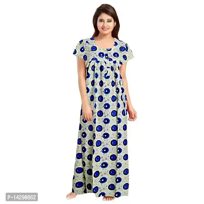 Nandini Women's Cotton Maxi Nighty Night Gown, Free Size Combo Pack of 2 Pieces-thumb2