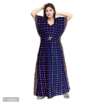 Lorina Women's Fashion Cotton Printed Full Length Maxi Night Gown Maternity Wear Kaftan Maxi Nighty (Combo Pack of 2)-thumb4