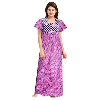 Nandini Women's Cotton Block Print Maxi Nightdress (ComboNT7117 L Multicolor_Multicolor_L)-thumb1