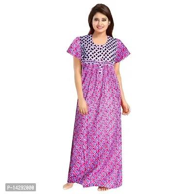 Nandini Women's Cotton Block Print Maxi Nightdress (ComboNT7117 L Multicolor_Multicolor_L)-thumb2