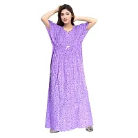 Stylish Embellished rich long Printed nightwear Combo Pack of 2-thumb1