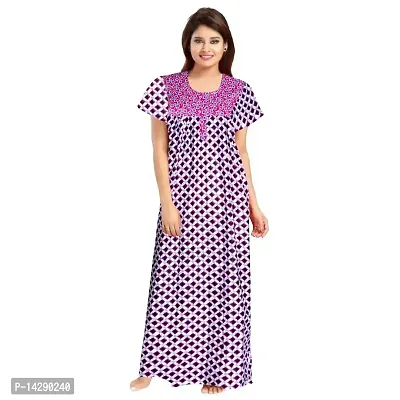 Mudrika Women's Pure Cotton Regular Jaipuri Maxi Nighty (Multicolor, Free Size)-thumb2