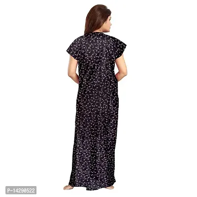 Nandini Women's Cotton Printed Night Gown Long Nighty Combo (Pack of 2; Jaipuri; Free Size) Black,Pink-thumb5