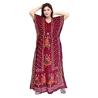 Lorina Women's Pure Cotton Printed Regular Wear Kaftan Maxi Nighties-thumb3