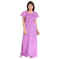 Stylish Multicoloured Cotton Blend Printed Nighty For Women Pack Of 2-thumb3