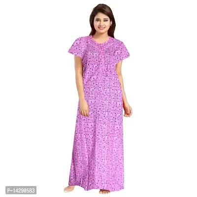 Stylish Multicoloured Cotton Blend Printed Nighty For Women Pack Of 2-thumb4