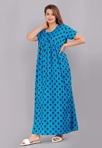 JVSP Stylish Cotton Printed Nighty for Women Sleepwear Half Sleeve Night Dress Maternity Wear Kaftan Maxi Full Lengh Nightdresses Combo of 2 Nighty-thumb1