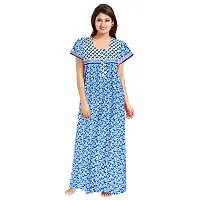 Mudrika Women's Pure Cotton Regular Jaipuri Maxi Nighty (Multicolor, Free Size)-thumb3