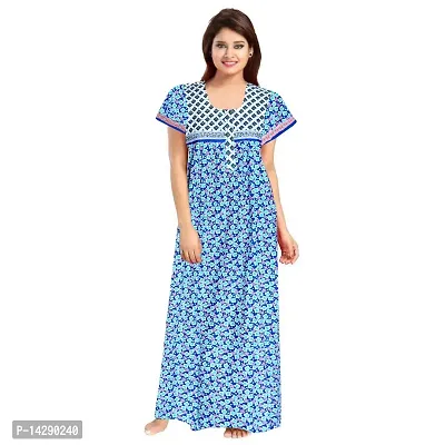 Mudrika Women's Pure Cotton Regular Jaipuri Maxi Nighty (Multicolor, Free Size)-thumb4