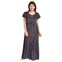 Lorina Women's Cotton Block Print Maxi Nighty (ComboNT7385 XXL Maroon, Blue_Maroon, Blue_2XL)-thumb3