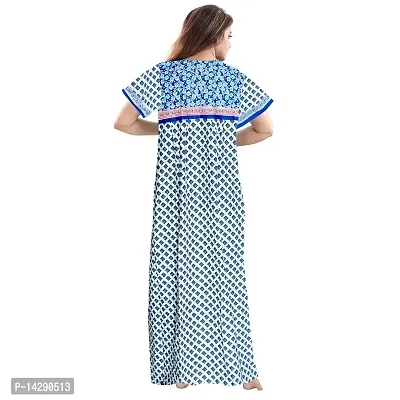 Mudrika Women's Pure Cotton Regular Jaipuri Maxi Nighty (Multicolor, Free Size)-thumb3