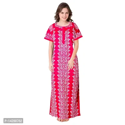 JVSP 100% Cotton Nighty for Women || Full Length Printed Nighty/Maxi/Night Gown/Night Dress/Nightwear Inner  Sleepwear for Women's (Combo Pack of 2)-thumb4