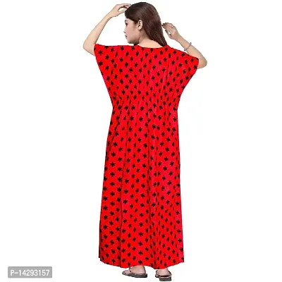 Mudrika Women's Fashion Cotton Printed Full Length Maxi Night Gown Maternity Wear Kaftan Maxi Nighty (Combo Pack of 2)-thumb5