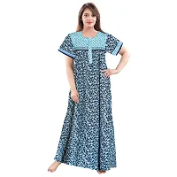 JWF Women's Full Length Cotton Nighty (Multicolour, Free Size, 2XL) -Combo Pack of 2 Pieces-thumb1