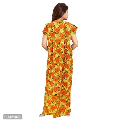 Mudrika Women?s Cotton Floral Long Nighty/Night Wear/Gown Nighty Maxi (Multi Colored ) Upto XXL Size Combo Pack of 2 Pieces (Multicolored_Free Size)-thumb5