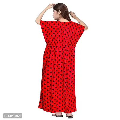 Lorina Women's Pure Cotton Printed Regular Wear Kaftan Maxi Nighties 2 PC-thumb5