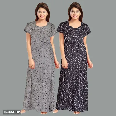 Stylish Cotton Nightdress For Women Pack Of 2-thumb0